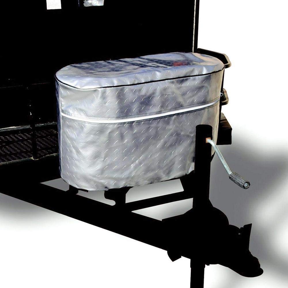 ADCO 2712 Silver Double 20 Diamond Plated Steel Vinyl Propane Tank Cover - Image 4