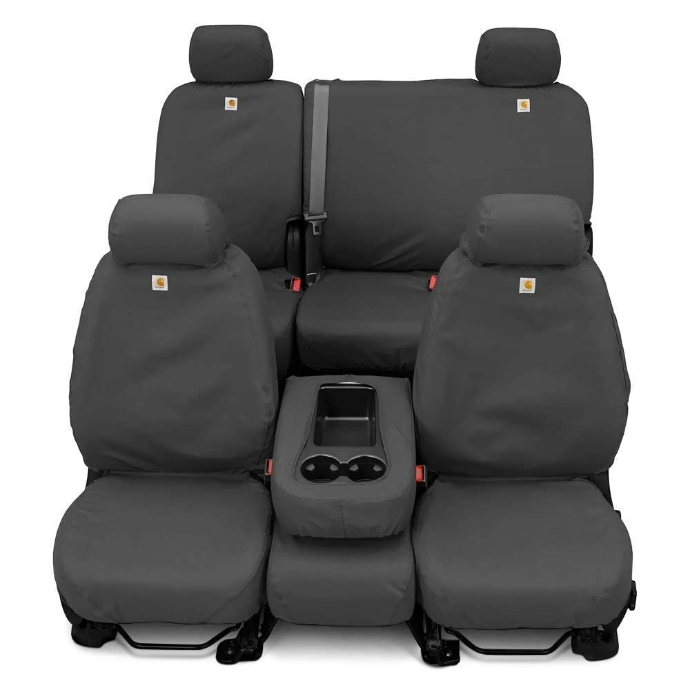 Covercraft Carhartt SeatSaver Custom Seat Covers | 2019-2020 Ford F-150 (excludes Raptor), 2019-2022 F-250/F-350/F-450/F-550 | 1st Row Bucket Seats, Duck Weave Gravel - Image 7
