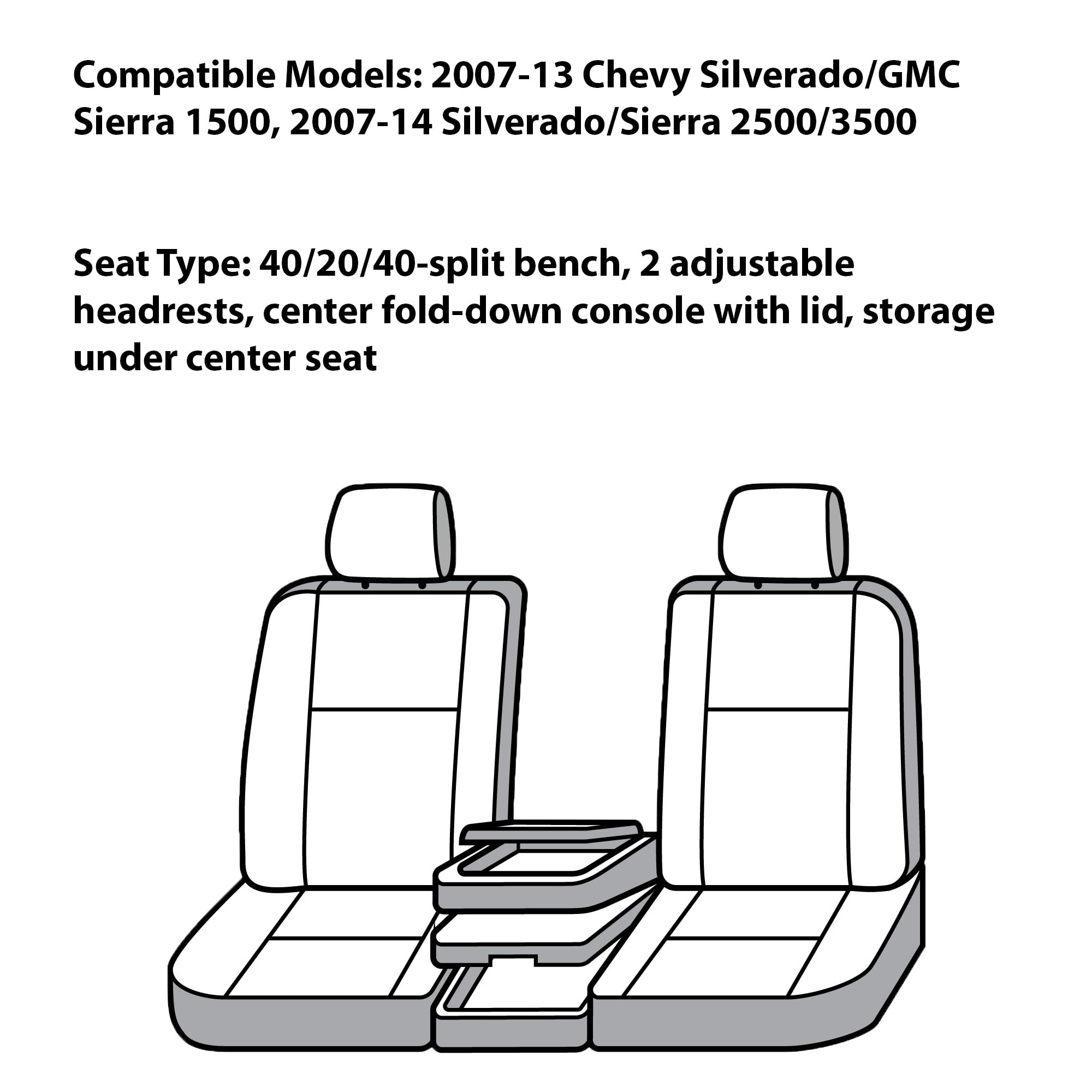 Covercraft Carhartt SeatSaver Custom Seat Covers | Fits 2007-2013 Chevrolet Silverado/GMC Sierra 1500, 2007-2014 Silverado/Sierra 2500/3500 | 1st Row 40/20/40 Bench Seat, Duck Weave Gravel - Image 2