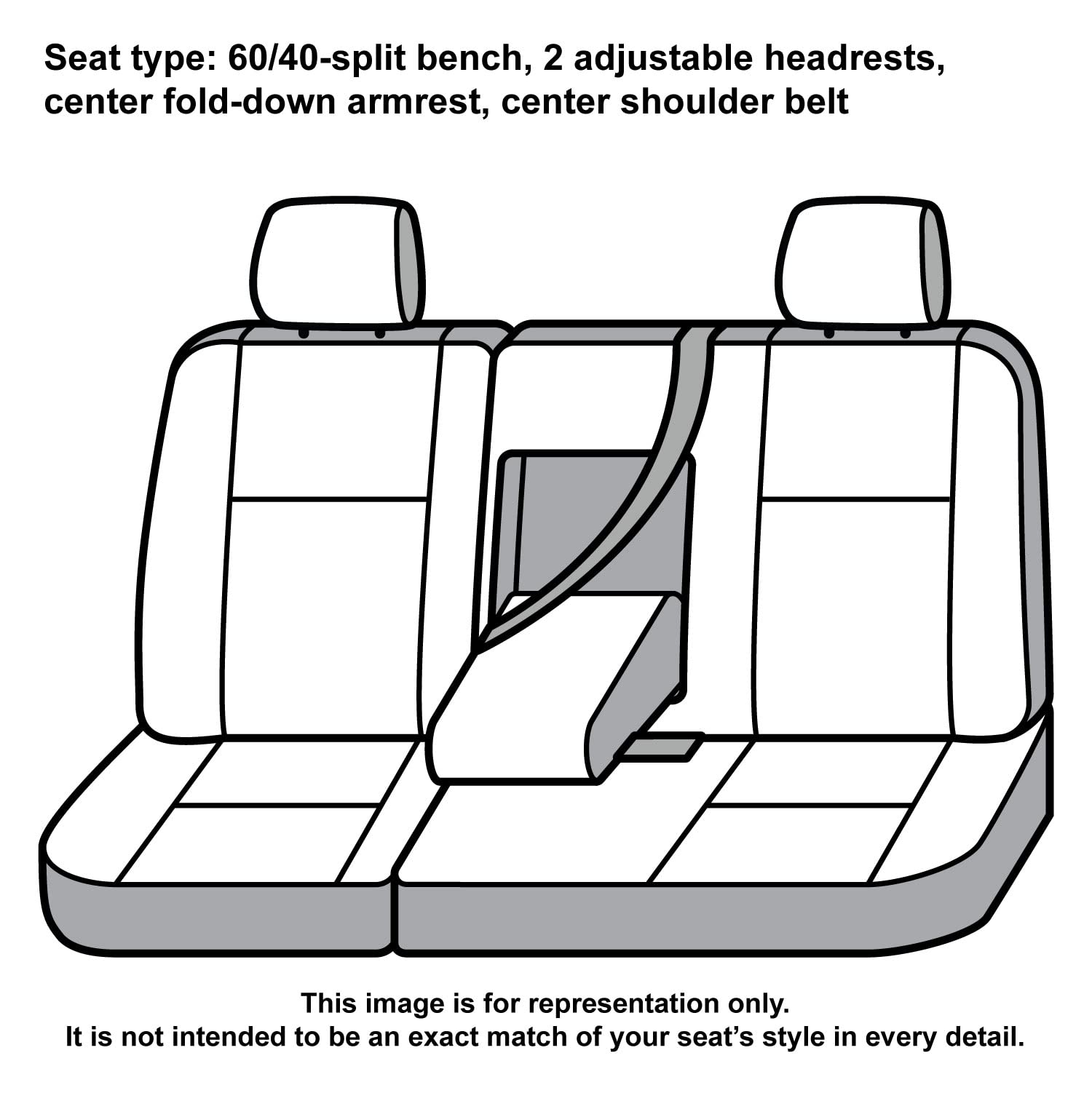 Covercraft Carhartt SeatSaver Custom Seat Covers | Fits 2007-2013 Chevrolet Silverado/GMC Sierra 1500 & 2007-2014 2500/3500 Crew Cab | 2nd Row 60/40 Bench Seat, Duck Weave Gravel - Image 2