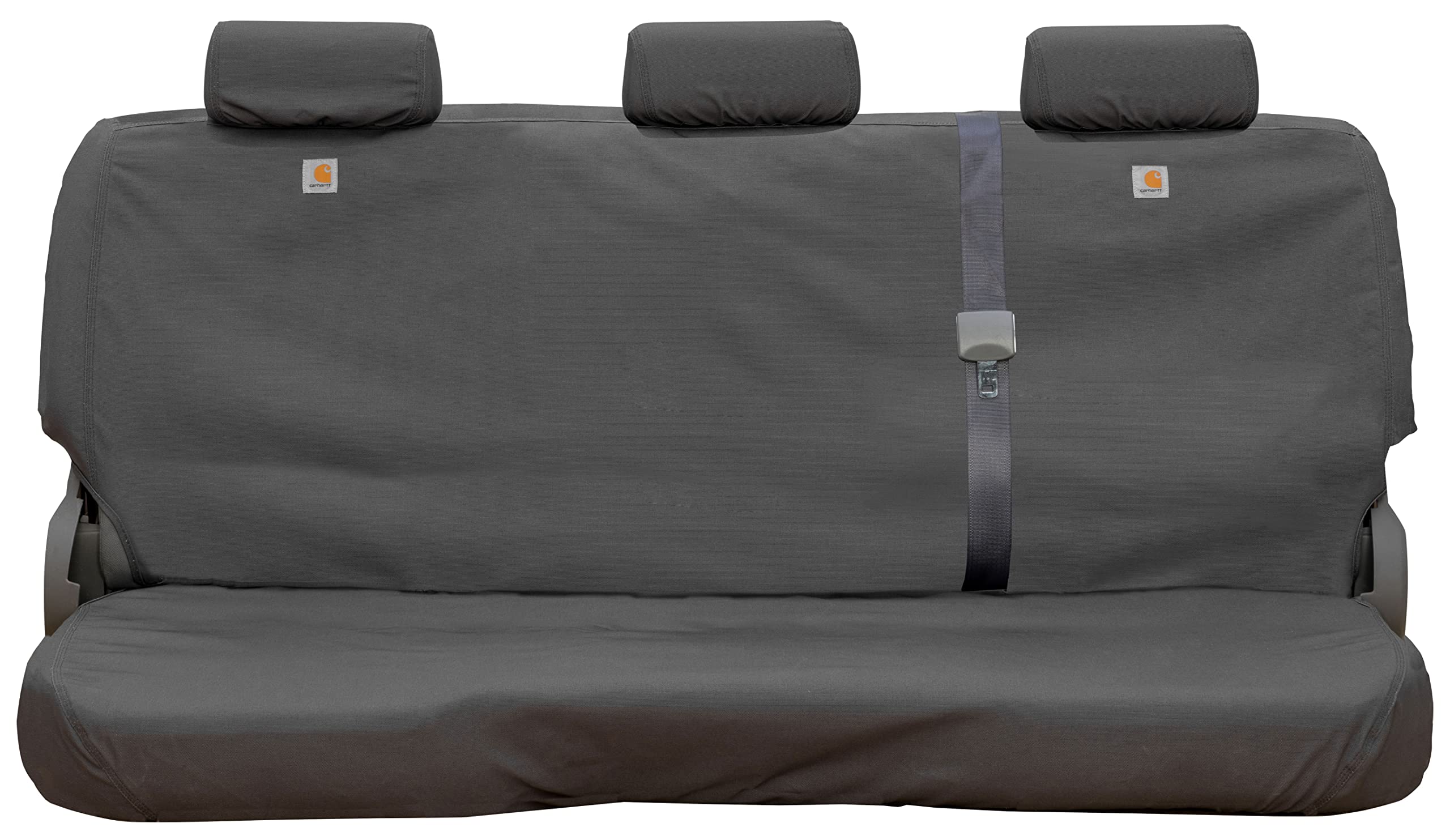 Covercraft Carhartt SeatSaver Custom Seat Covers | Fits 2011-2018 Ram 1500, 2019-2024 1500 Classic, 2011-2024 2500/3500 | 2nd Row Solid Bench Seat, Duck Weave Gravel