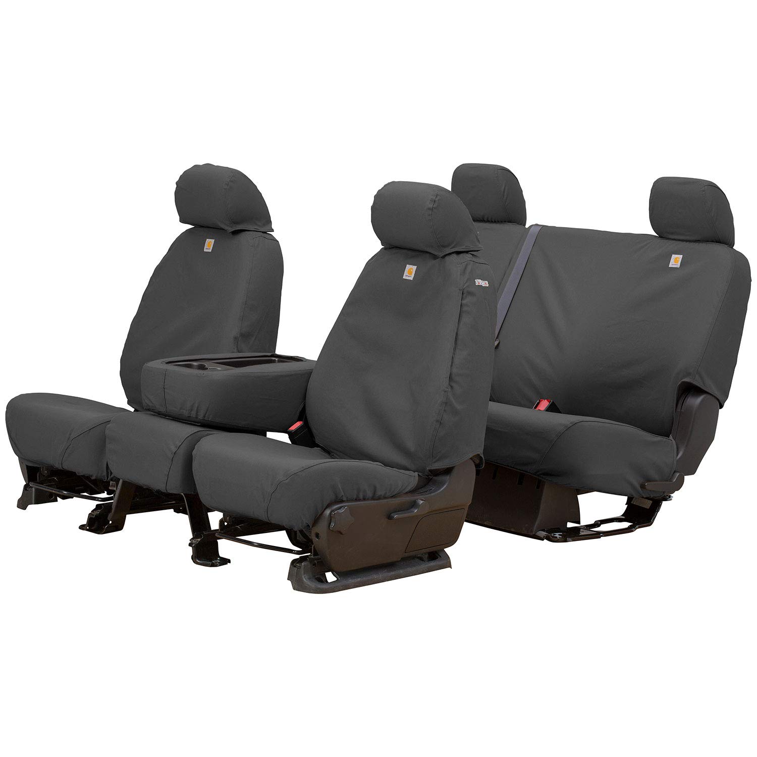 Covercraft Carhartt SeatSaver Custom Seat Covers | Fits 2001-2007 Chevrolet Silverado & GMC Sierra 1500/2500/3500 Crew Cab (07 Classic) | 1st Row 40/20/40 Bench Seat, Duck Weave Gravel - Image 3