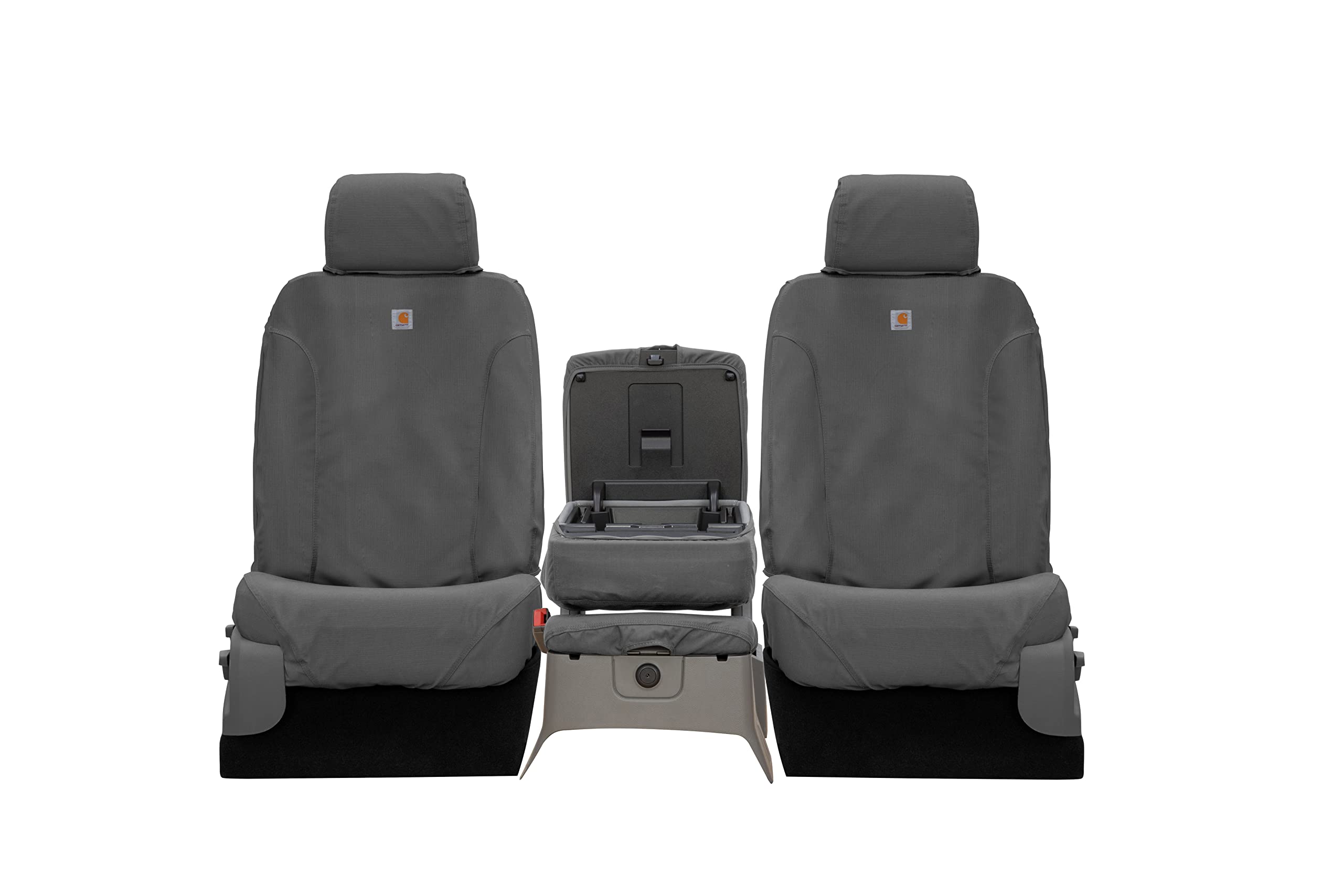 Covercraft Carhartt SeatSaver Custom Seat Covers | Fits 2015-2018 Ford F-150 | 1st Row 40/20/40 Bench Seat, Duck Weave Gravel - Image 2