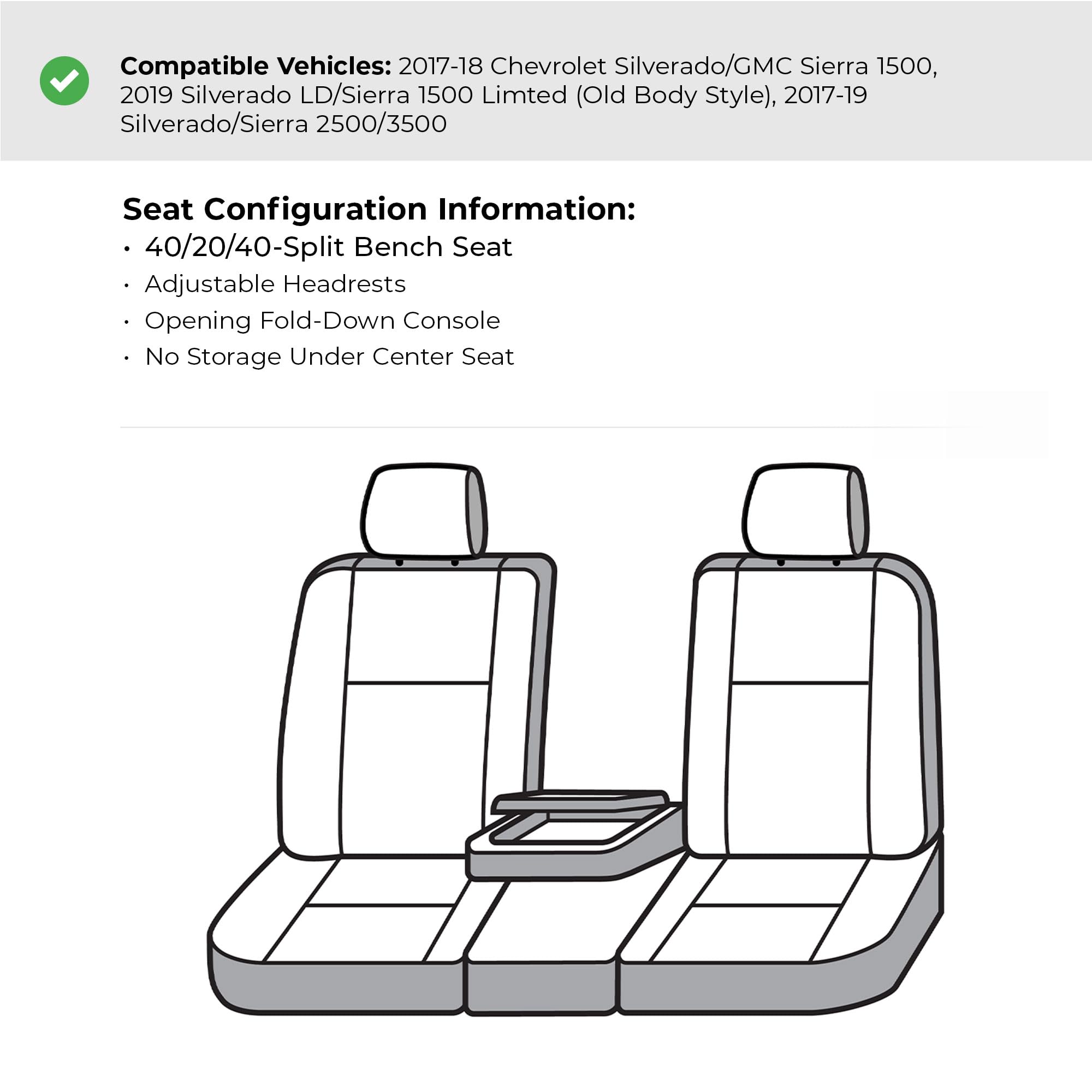 Covercraft Carhartt SeatSaver Custom Seat Covers | Fits 2017-2019 Chevrolet Silverado/GMC Sierra 1500/2500/3500 (2019 1500 Old Body Style) | 1st Row 40/20/40 Bench Seat, Duck Weave Gravel - Image 4