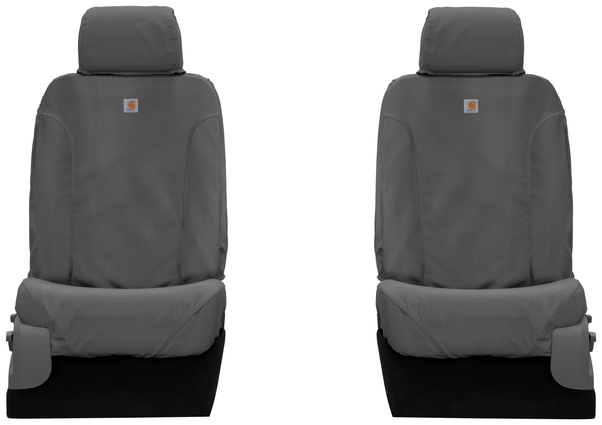 Covercraft Carhartt SeatSaver Custom Seat Covers | Fits 2017-2018 Ram 1500, 2019-2024 Ram 1500 Classic, 2017-2018 Ram 2500/3500 | 1st Row Bucket Seats, Duck Weave Gravel