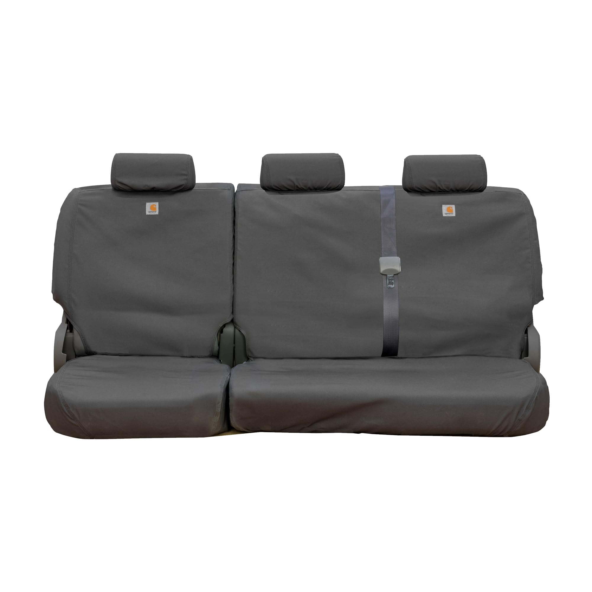 Covercraft Carhartt SeatSaver Custom Seat Covers | Fits 2019-2025 Ford F-250/F-350/F-450/F-550 Crew Cab | 2nd Row 60/40 Bench Seat, Duck Weave Gravel