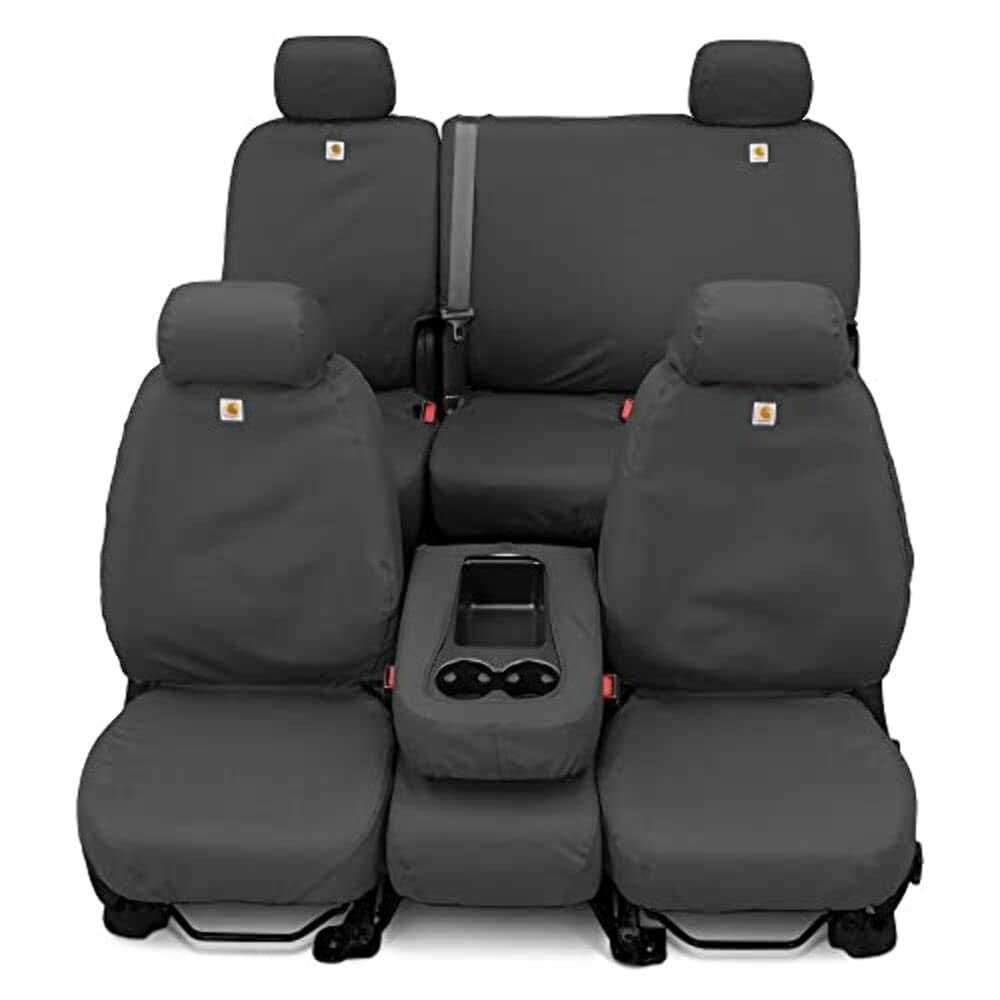 Covercraft Carhartt SeatSaver Custom Seat Covers | Fits Select Cadillac/Chevrolet/GMC Models | 1st Row Bucket Seats, Duck Weave Gravel - Image 8