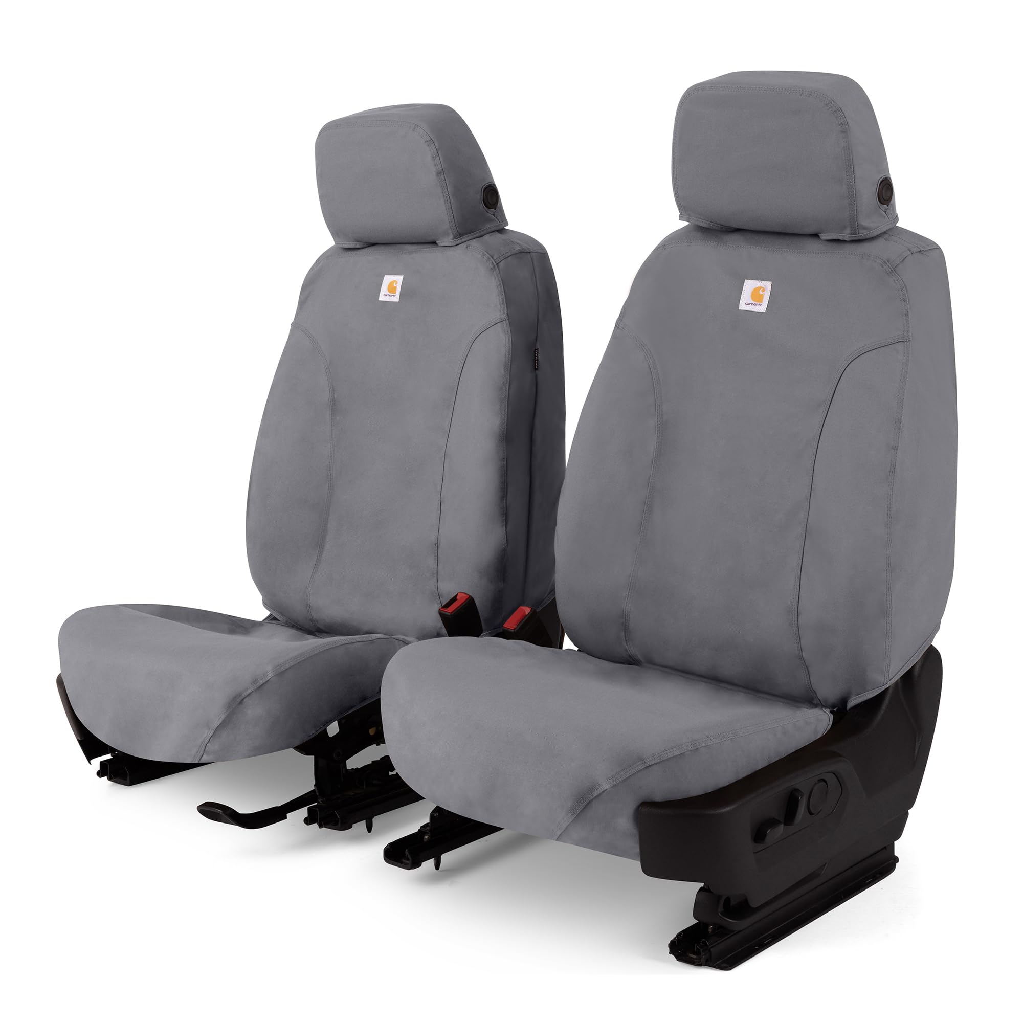 Covercraft Carhartt SeatSaver Custom Seat Covers for 2017-2019 Silverado/Sierra 1500 (2019 LD Old Body Style Only) & 2017-2019 2500/3500-1st Row Bucket Seats, Duck Weave Gravel