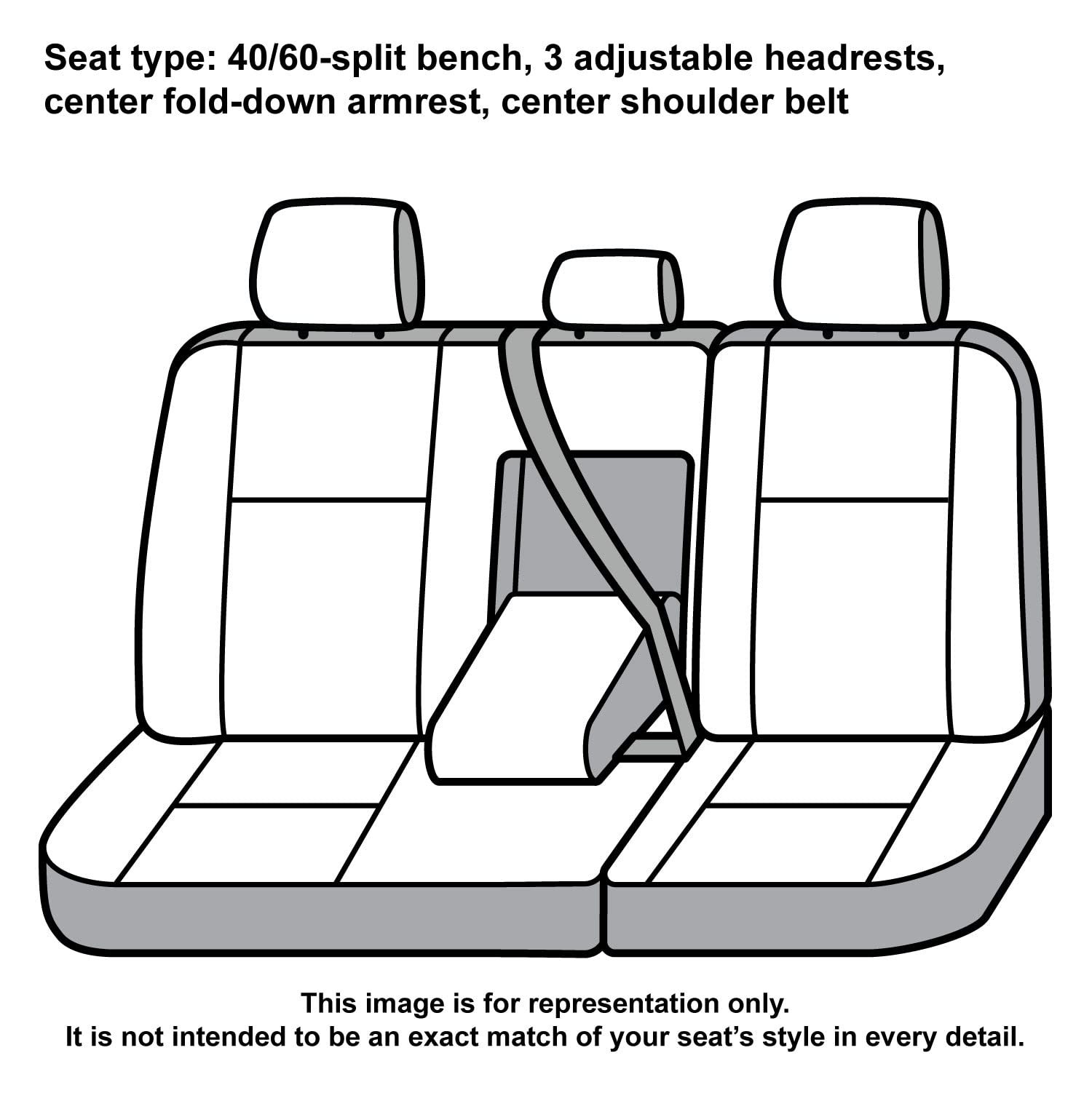 Covercraft Carhartt Super Dux SeatSaver Custom Seat Covers | Fits 2011-2018 Ram 1500, 2019-2024 Ram 1500 Classic, 2011-2024 Ram 2500/3500/4500 | 2nd Row 40/60 Bench Seat, Super Dux Black - Image 2