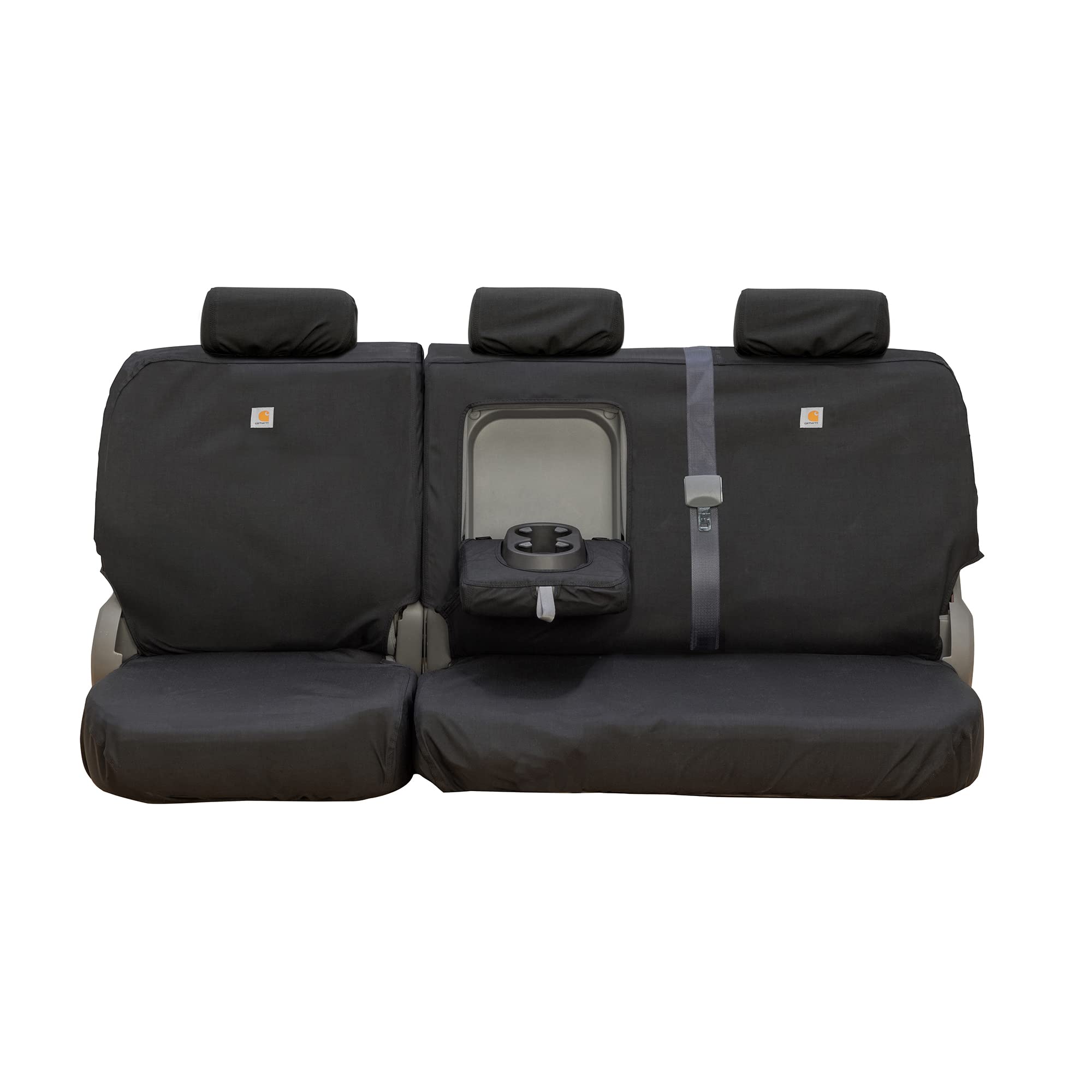 Covercraft Carhartt Super Dux SeatSaver Custom Seat Covers | Fits 2011-2018 Ram 1500, 2019-2024 Ram 1500 Classic, 2011-2024 Ram 2500/3500/4500 | 2nd Row 40/60 Bench Seat, Super Dux Black