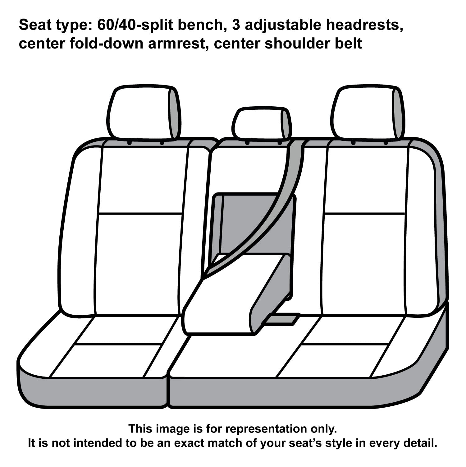 Covercraft Carhartt Super Dux SeatSaver Custom Seat Covers | Fits 2011-2016 Ford F-250/F-350 & 2015-2016 F-450/F-550 Crew Cab | 2nd Row 60/40 Bench Seat, Super Dux Black - Image 2
