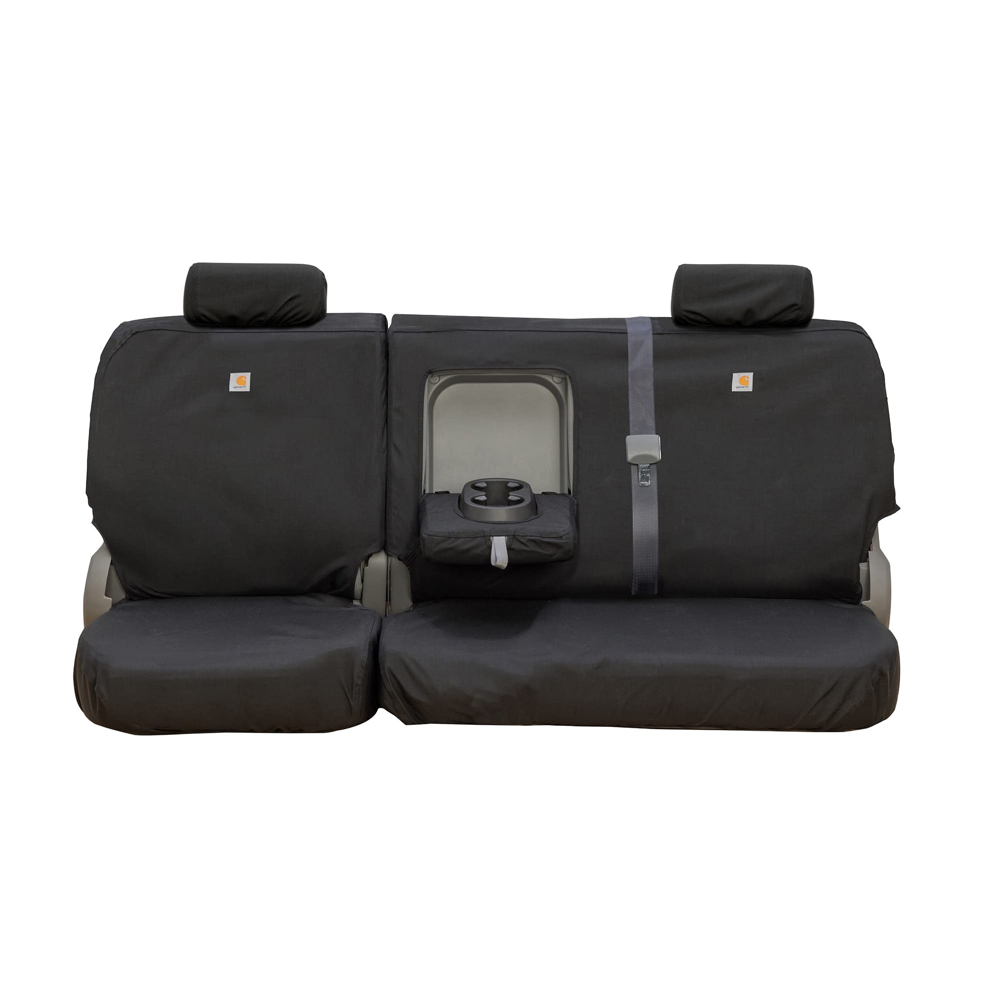 Covercraft Carhartt Super Dux SeatSaver Custom Seat Covers | Fits 2007-2013 Chevrolet Silverado/GMC Sierra 1500 & 2007-2014 2500/3500 Crew Cab | 2nd Row 60/40 Bench Seat, Super Dux Black