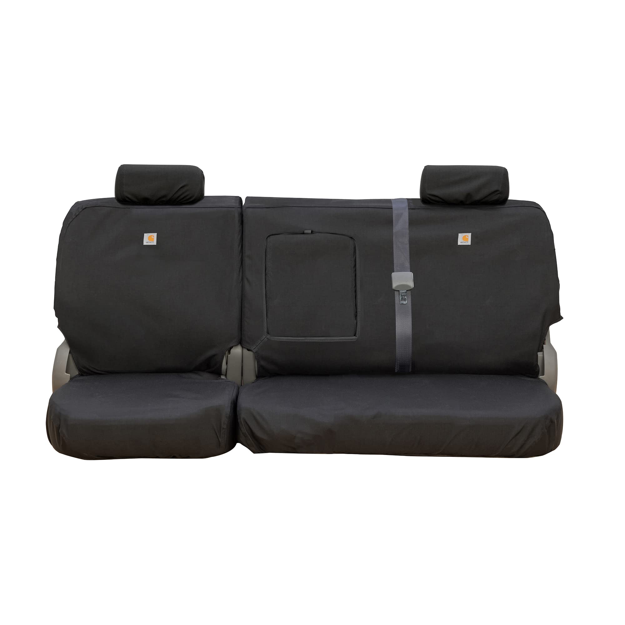 Covercraft Carhartt Super Dux SeatSaver Custom Seat Covers | Fits 2007-2013 Chevrolet Silverado/GMC Sierra 1500 & 2007-2014 2500/3500 Crew Cab | 2nd Row 60/40 Bench Seat, Super Dux Black - Image 3