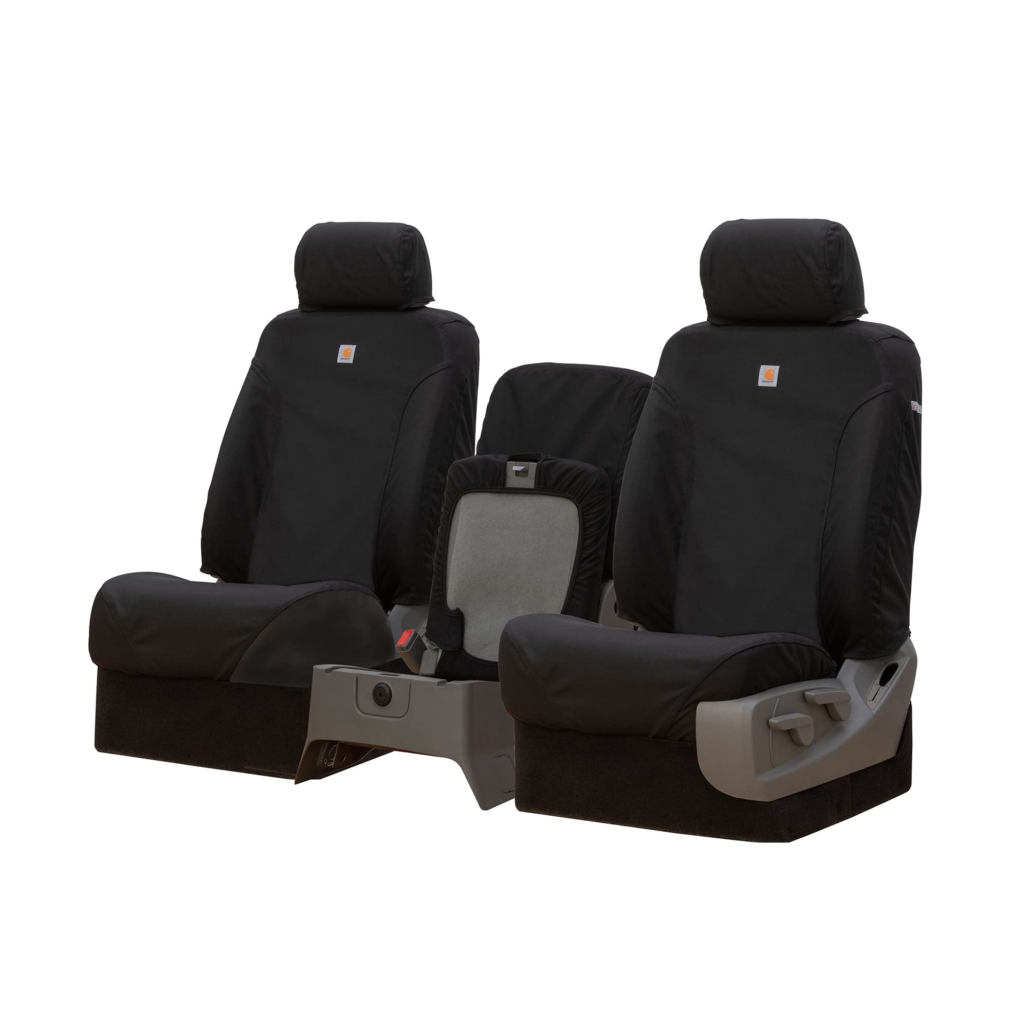 Covercraft Carhartt Super Dux SeatSaver Custom Seat Covers | Fits 2013-2016 Ram 1500/2500/3500| 1st Row 40/20/40 Bench Seat, Super Dux Black - Image 5