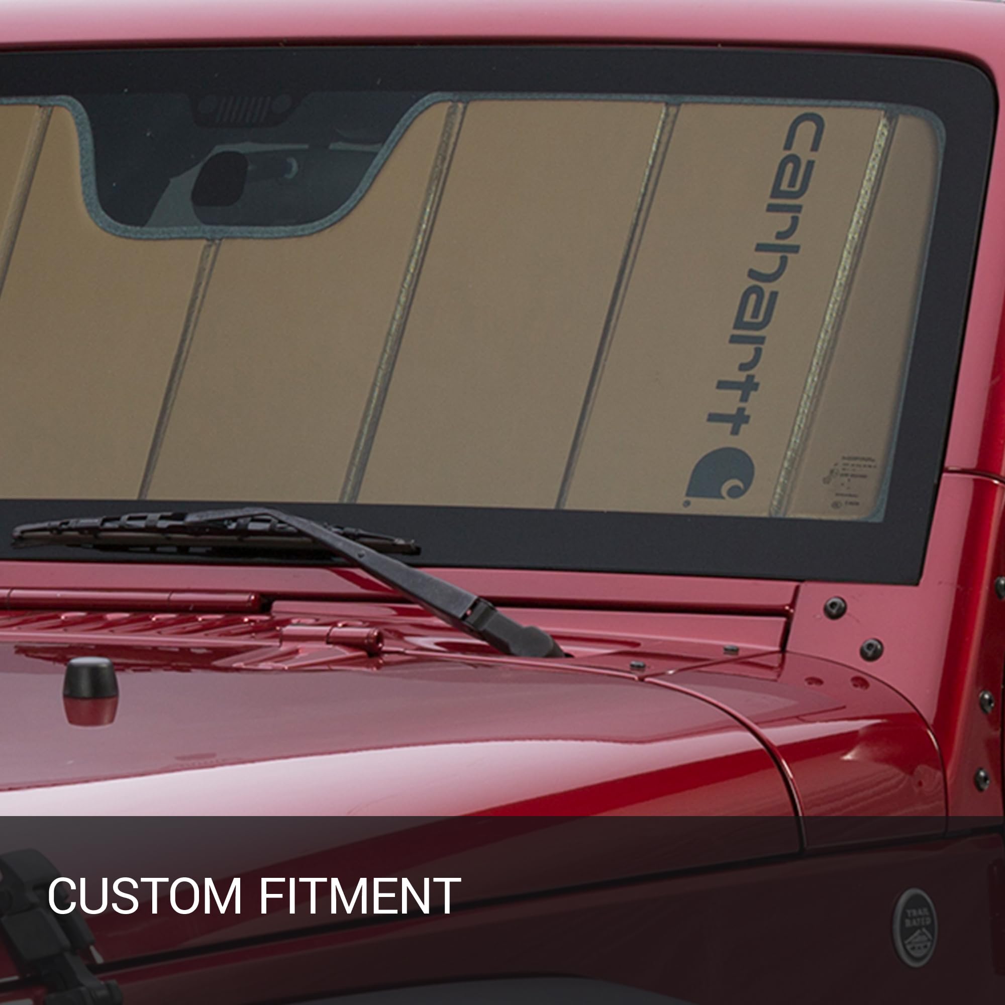 Covercraft Carhartt UVS100 Custom Sunscreen | Fits 2011-2018 Jeep Wrangler JK | Brown - Image 5