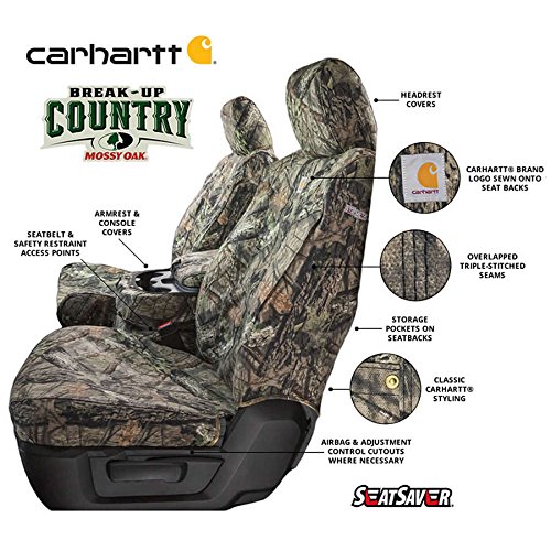 Covercraft Mossy Oak Camo Carhartt SeatSaver Custom Seat Covers | Fits 2000-2004 Toyota Tacoma | 1st Row Bucket Seats, Break-Up Country - Image 2