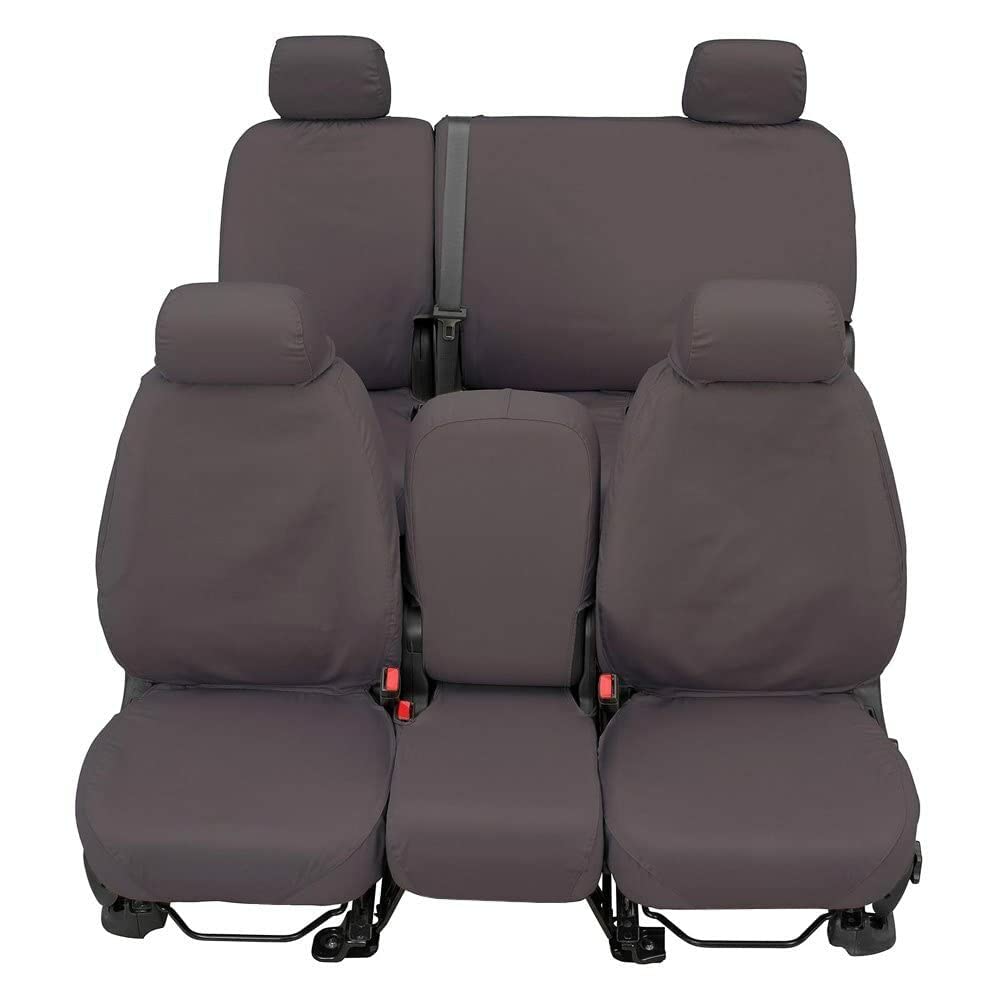 Covercraft Polycotton Custom Seat Covers | Fits 2011-2024 Ram 1500 (19-24 Classic) & 2011-2024 Ram 2500/3500 Crew/Quad Cab | 2nd Row Solid Bench Seat, Grey - Image 4