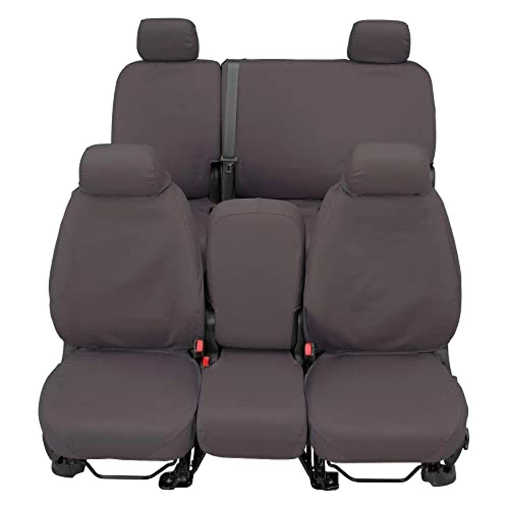 Covercraft Polycotton Custom Seat Covers | Fits 2011-2024 Ram 1500 (19-24 Classic) & 2011-2024 Ram 2500/3500 Crew/Quad Cab | 2nd Row Solid Bench Seat, Grey - Image 5