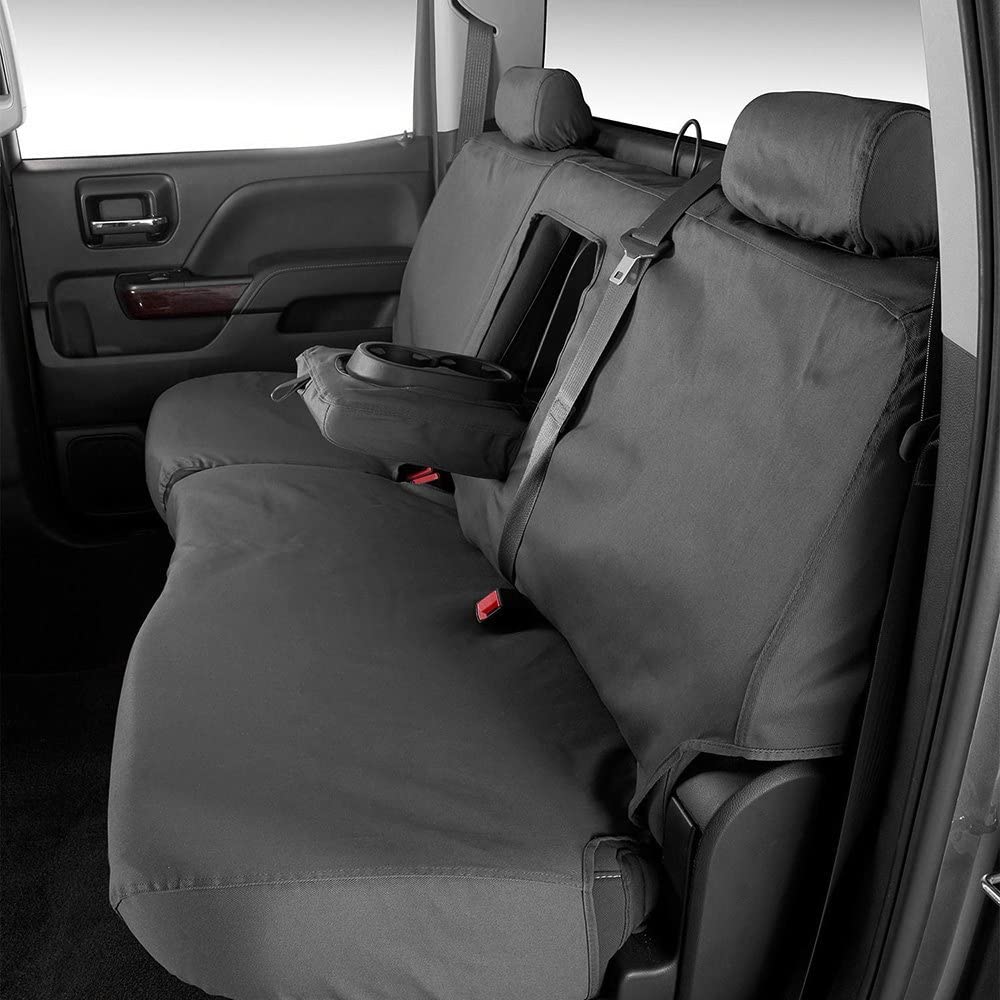Covercraft Polycotton SeatSaver Custom Seat Covers | Fits 2007-2013 Chevy Silverado/GMC Sierra 1500, 2007-2014 Silverado/Sierra 2500/3500 | 1st Row 40/20/40 Bench Seat, Charcoal - Image 4