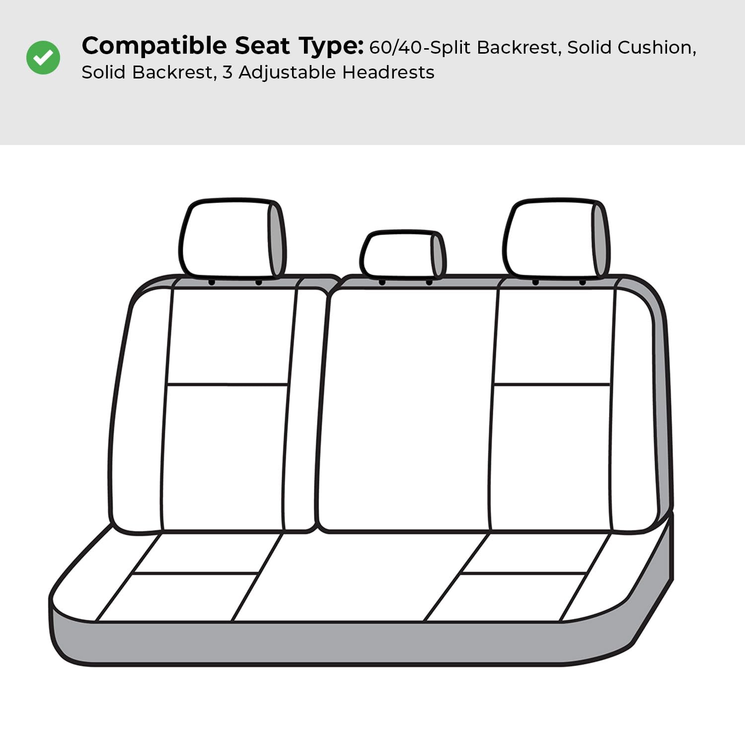 Covercraft Polycotton Custom Seat Covers | Fits 2022-2025 Nissan Pathfinder | 3rd Row 60/40 Bench Seat, Charcoal - Image 6