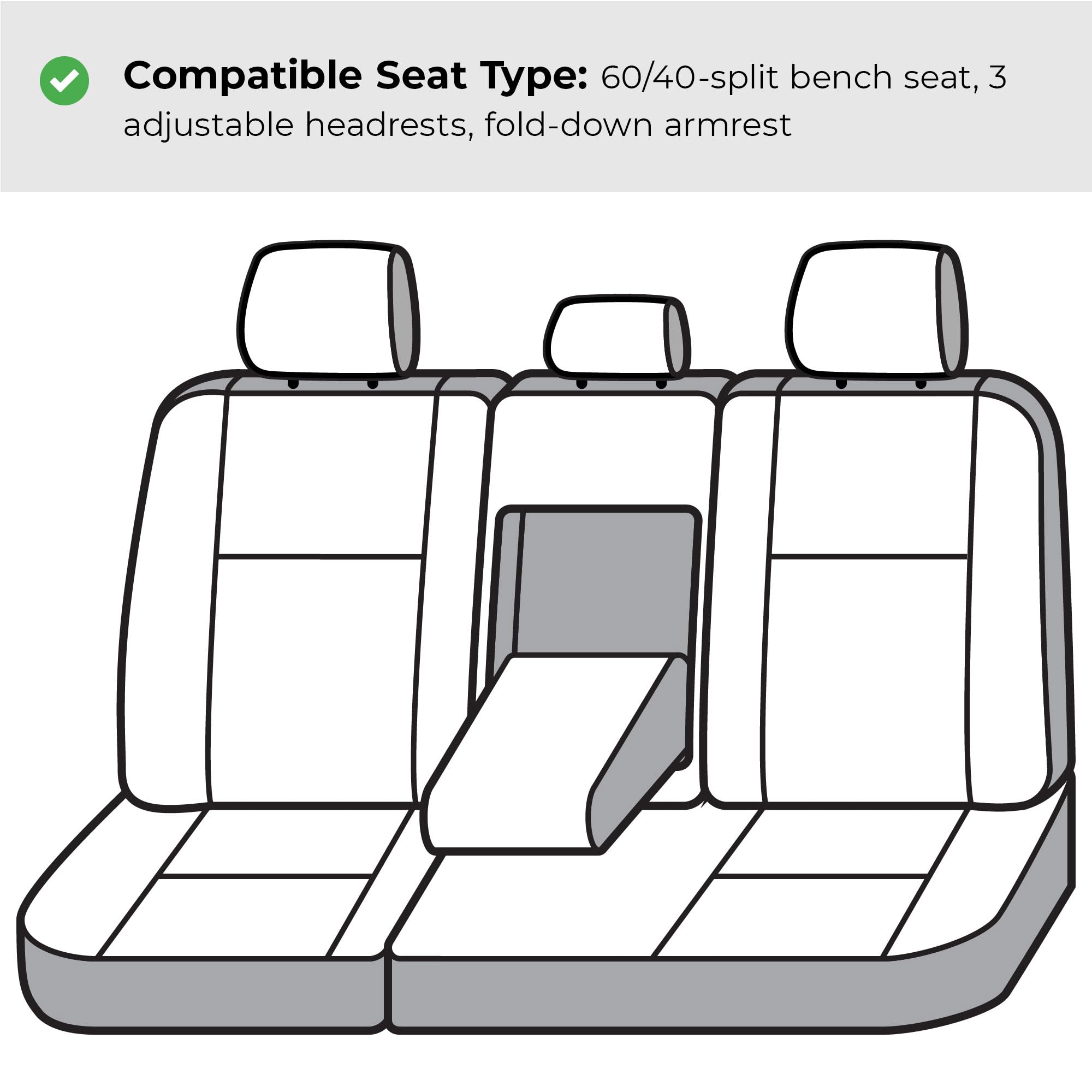 Covercraft Polycotton Custom Seat Covers | Fits 2023-2025 Honda CR-V (Includes Hybrid) | 2nd Row 60/40 Bench Seat, Grey - Image 6