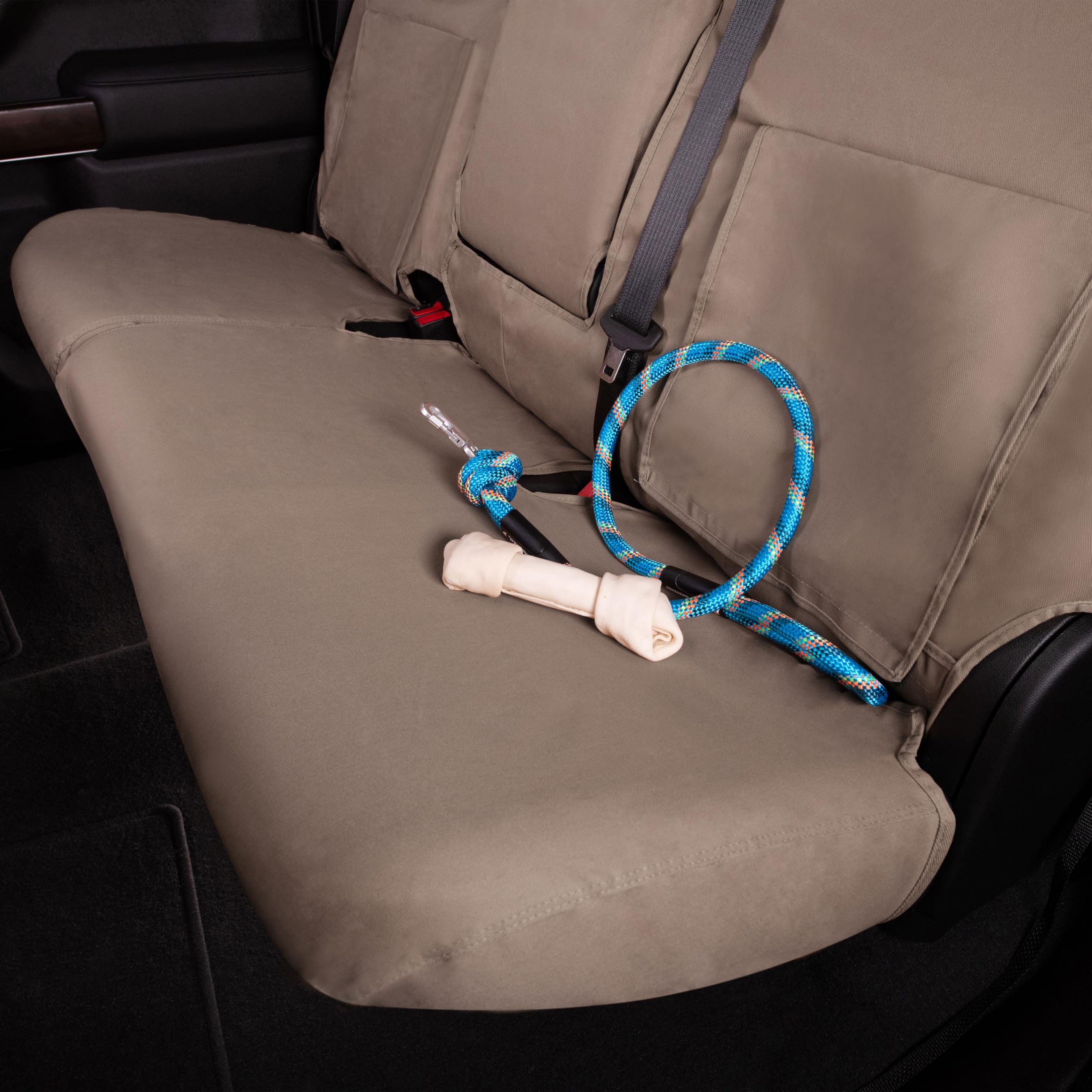 Covercraft Polycotton Custom Seat Covers | Fits 2024 Kia Sportage (Includes Hybrid) | 2nd Row 60/40 Bench Seat, Taupe - Image 5