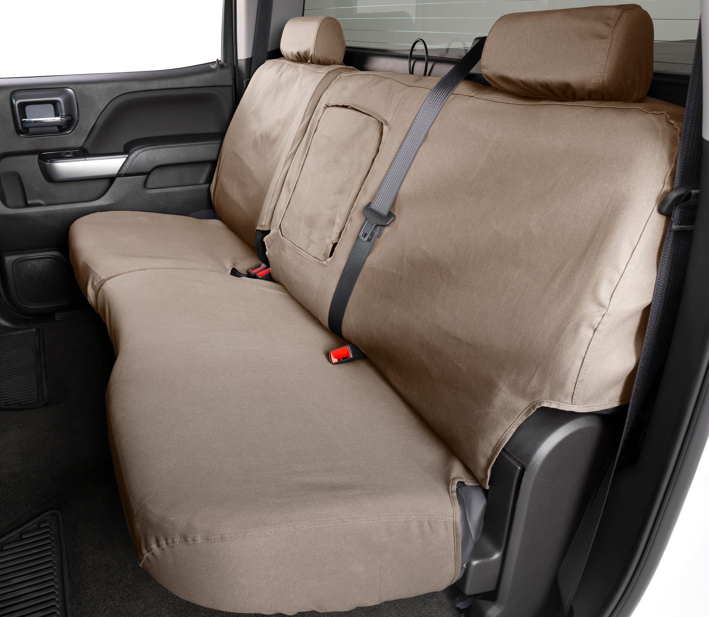 Covercraft Polycotton Custom Seat Covers | Fits 2024 Kia Sportage (Includes Hybrid) | 2nd Row 60/40 Bench Seat, Taupe - Image 3