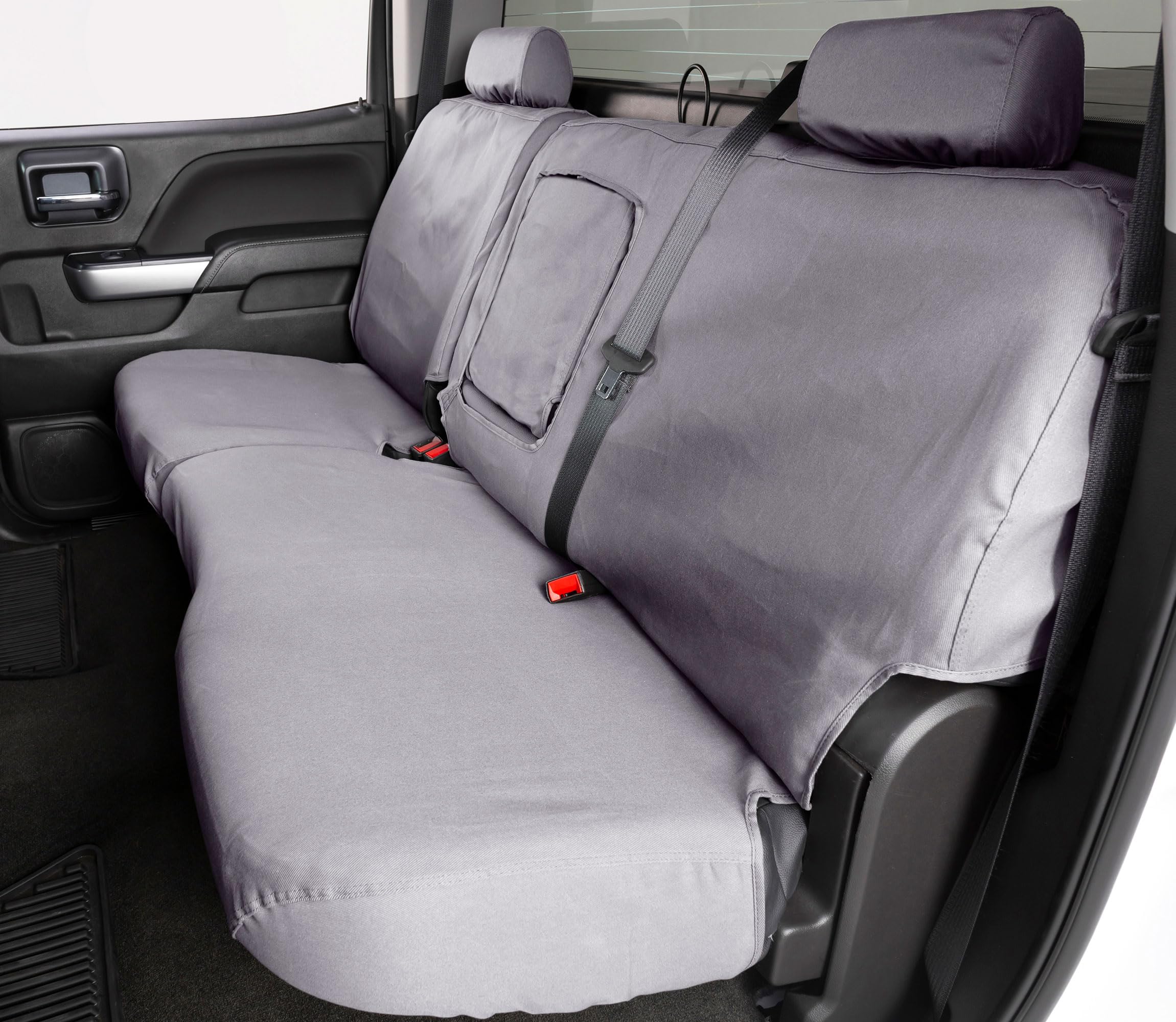 Covercraft Polycotton Custom Seat Covers | Fits 2022-2025 Nissan Pathfinder | 3rd Row 60/40 Bench Seat, Grey - Image 3