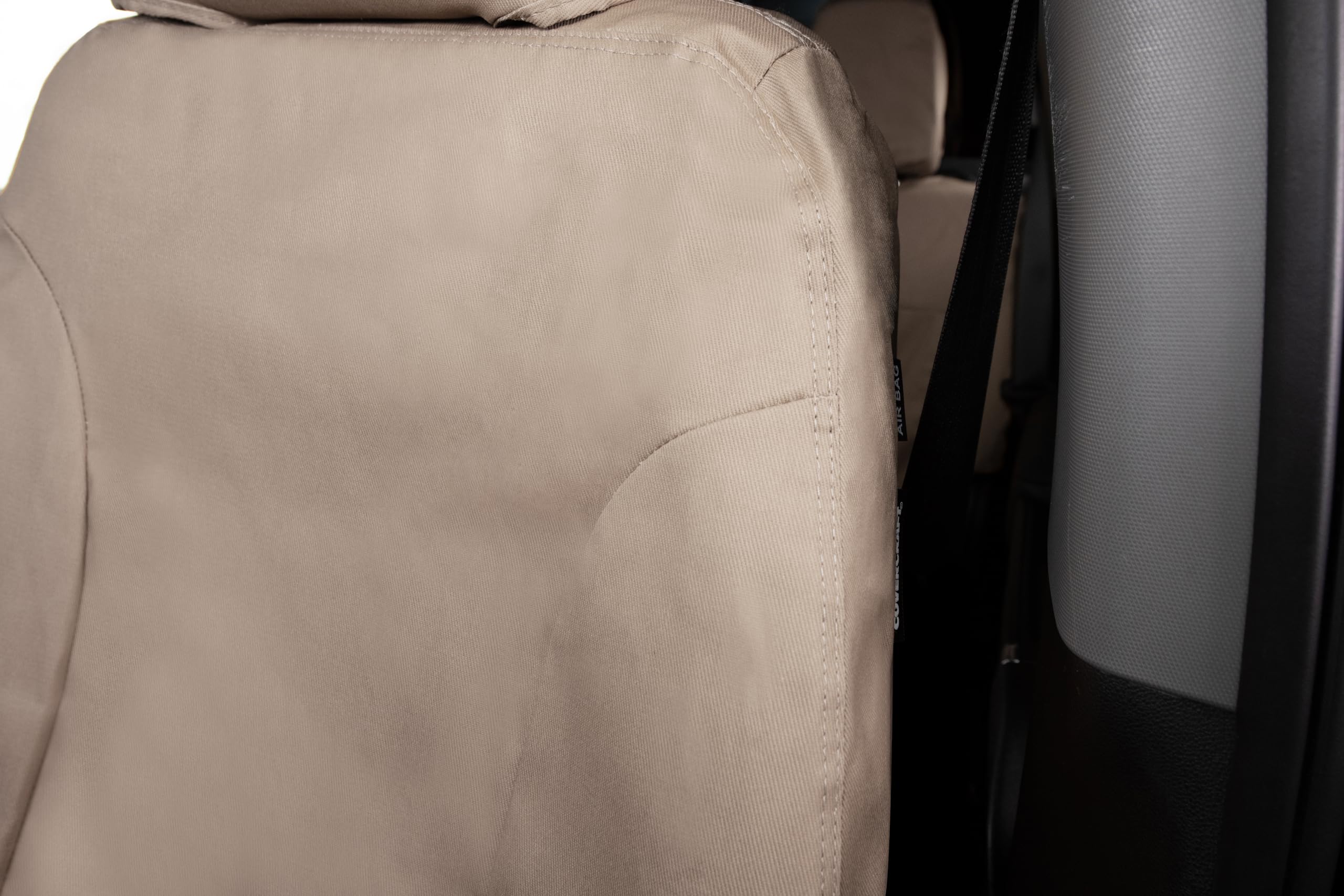 Covercraft Polycotton Custom Seat Covers | Fits 2023-2025 Honda Pilot | 2nd Row 40/20/40 Bench Seat, Taupe - Image 5