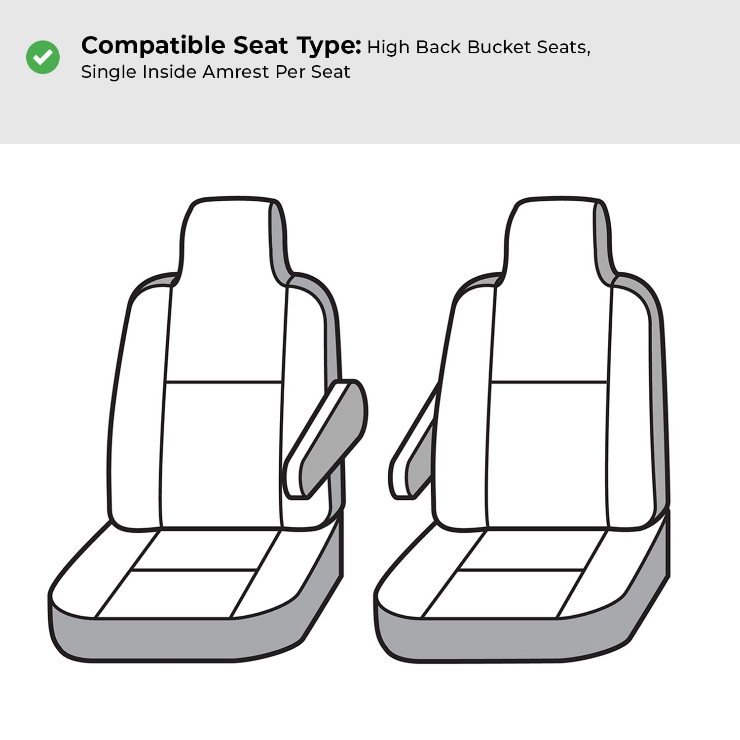 Covercraft Polycotton Custom Seat Covers | Fits 2024 Ford F-750 | 1st Row Bucket Seats, Charcoal - Image 6