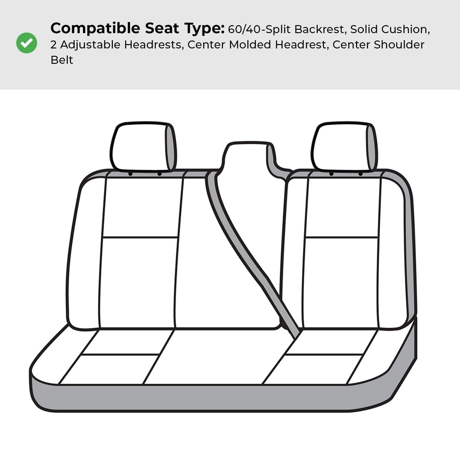 Covercraft Polycotton Custom Seat Covers | Fits 2024 Toyota Corolla Cross (Includes Hybrid) | 2nd Row 40/60 Bench Seat, Charcoal - Image 6