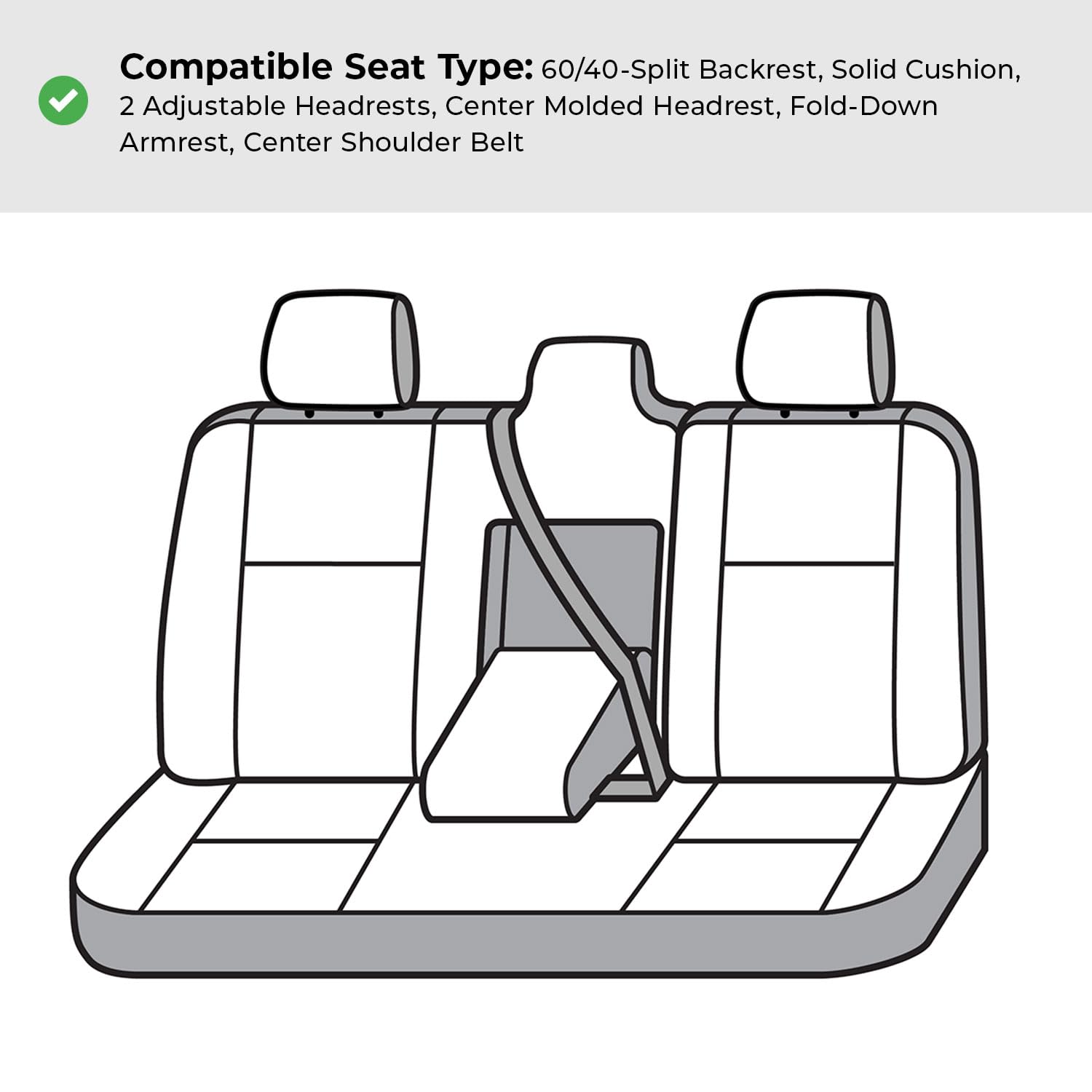 Covercraft Polycotton Custom Seat Covers | Fits 2024 Toyota Corolla Cross (Excludes Hybrid) | 2nd Row 60/40 Bench Seat, Taupe - Image 6