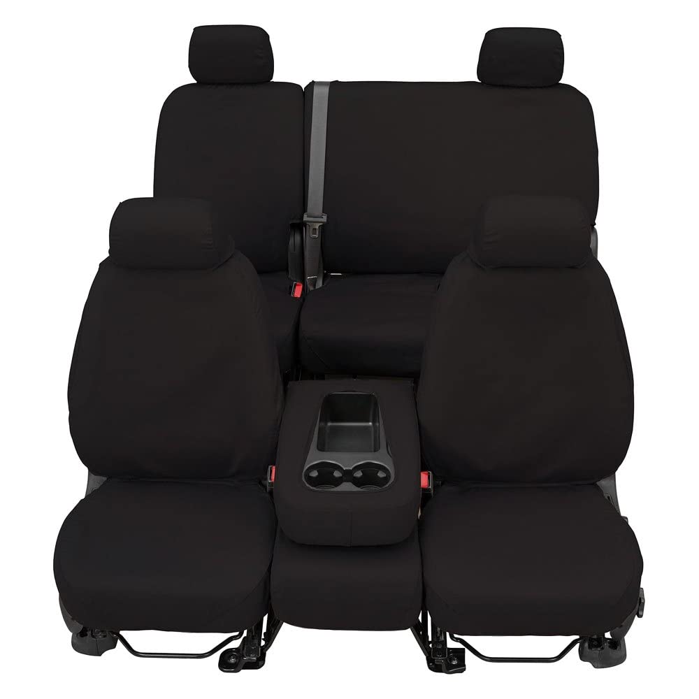 Covercraft Polycotton SeatSaver Custom Seat Covers | Fits 2007-2013 Chevy Silverado/GMC Sierra 1500, 2007-2014 Silverado/Sierra 2500/3500 | 1st Row 40/20/40 Bench Seat, Charcoal - Image 3