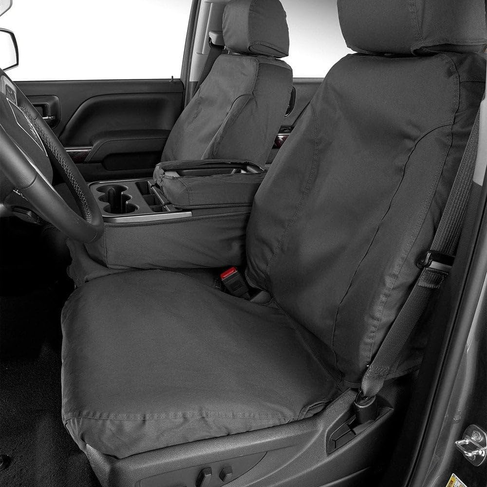 Covercraft Polycotton SeatSaver Custom Seat Covers | Fits 2010-2015 Mercedes-Benz Sprinter 2500/3500 | 1st Row Bucket Seats, Charcoal - Image 5