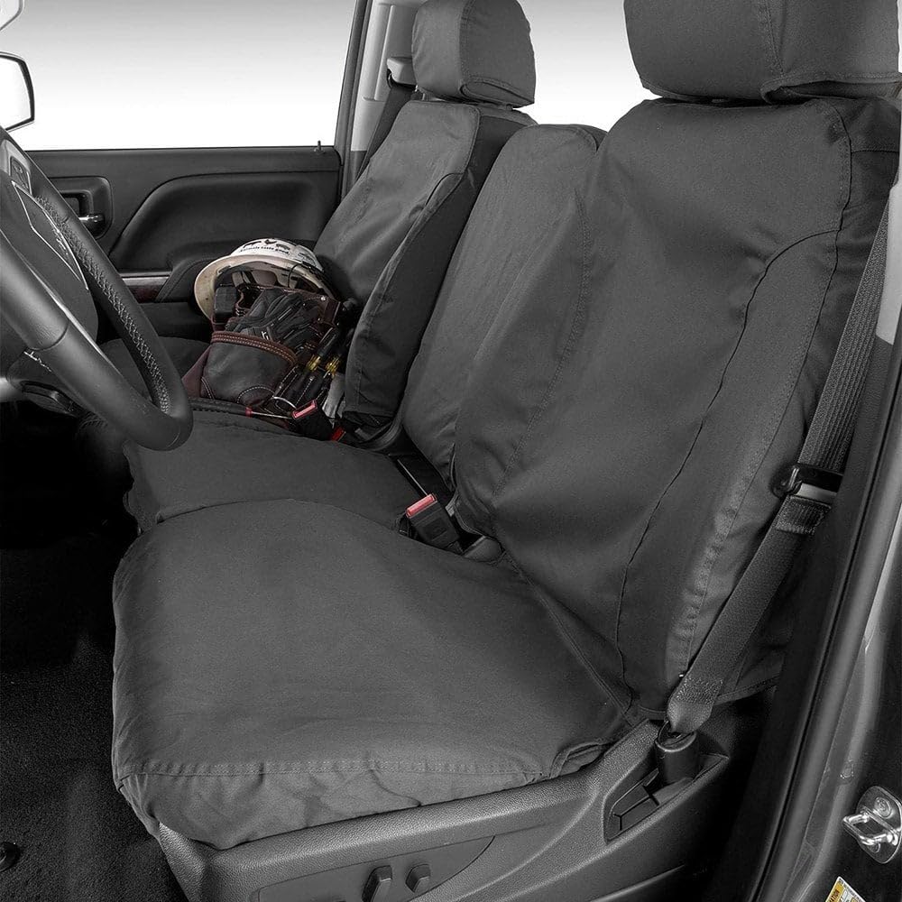 Covercraft Polycotton SeatSaver Custom Seat Covers | Fits 2010-2015 Mercedes-Benz Sprinter 2500/3500 | 1st Row Bucket Seats, Charcoal - Image 6