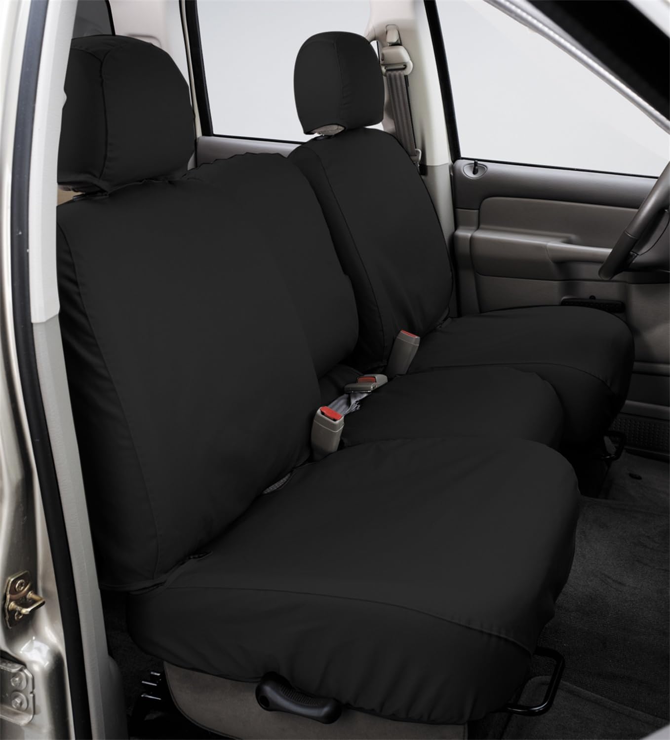 Covercraft Polycotton SeatSaver Custom Seat Covers | Fits 2014-2016 Chevrolet Silverado/GMC Sierra 1500, 2015-2016 Silverado/Sierra 2500/3500 | 1st Row Bench Seat, Charcoal