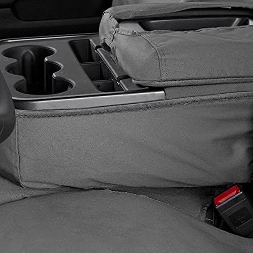 Covercraft Polycotton SeatSaver Custom Seat Covers | Fits 2011-2016 Ford F-250/F-350 & 2015-2016 F-450/F-550 Crew Cab | 2nd Row 60/40 Bench Seat, Grey - Image 7