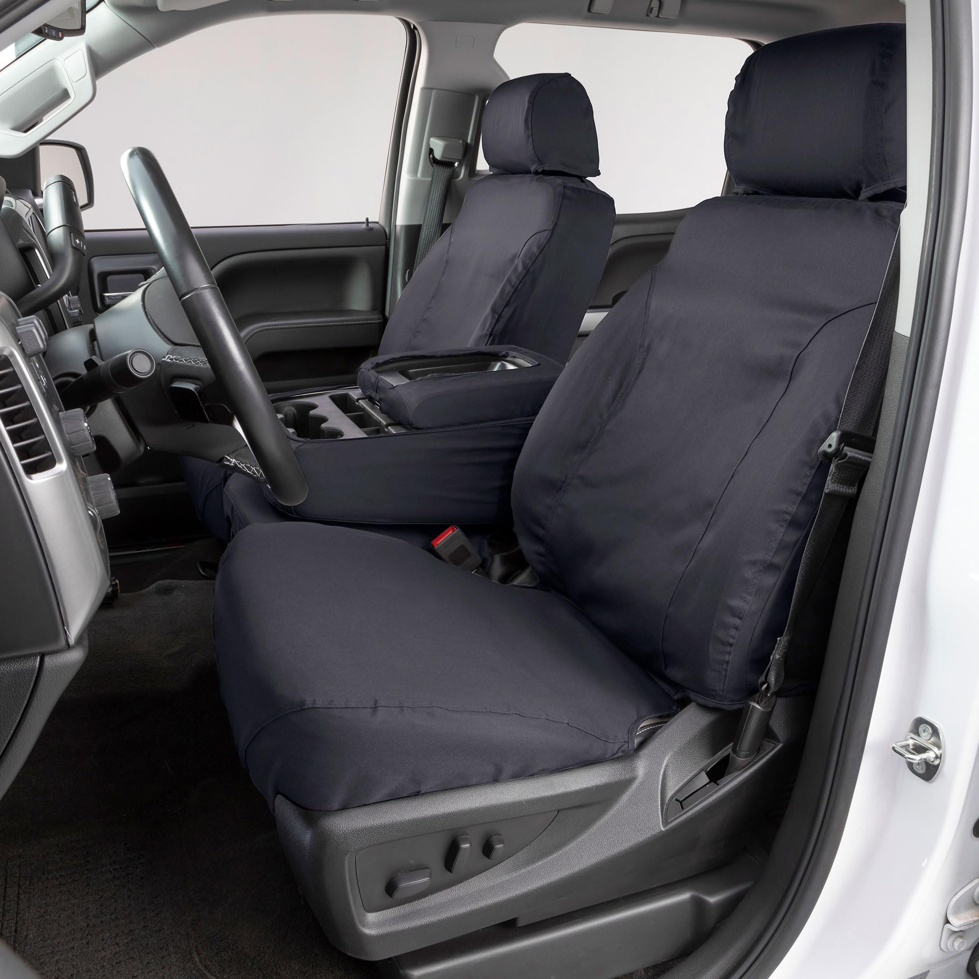 Covercraft Polycotton SeatSaver Custom Seat Covers for 2011-2016 Ford F-250/F-350 & 2015-2016 F-450/F-550 | 1st Row 40/20/40 Bench Seat, Charcoal - Image 3