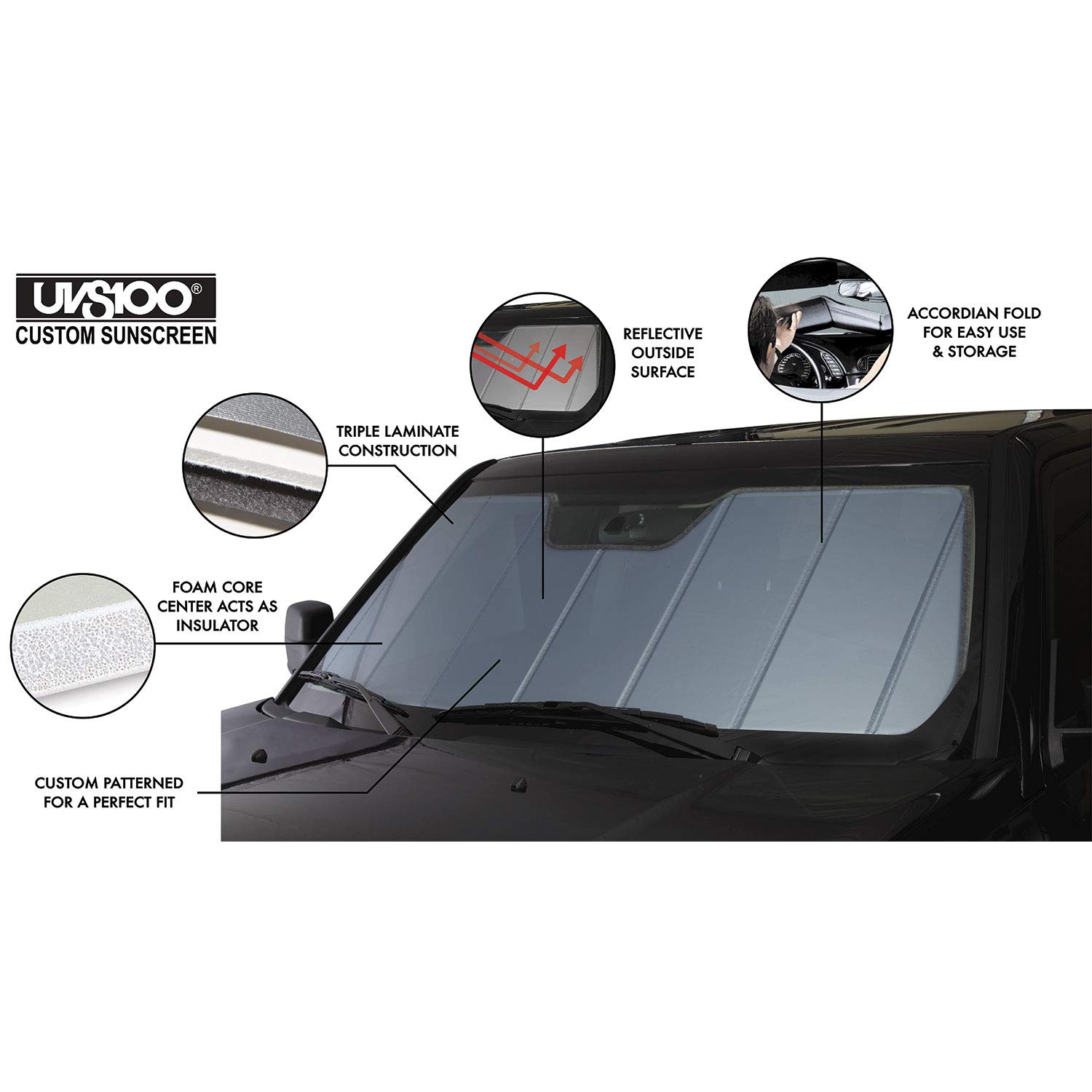Covercraft UV10249BL Blue Metallic UVS 100 Custom Fit Sunscreen for Select Mazda Models - Laminate Material, 1 Pack - Image 3