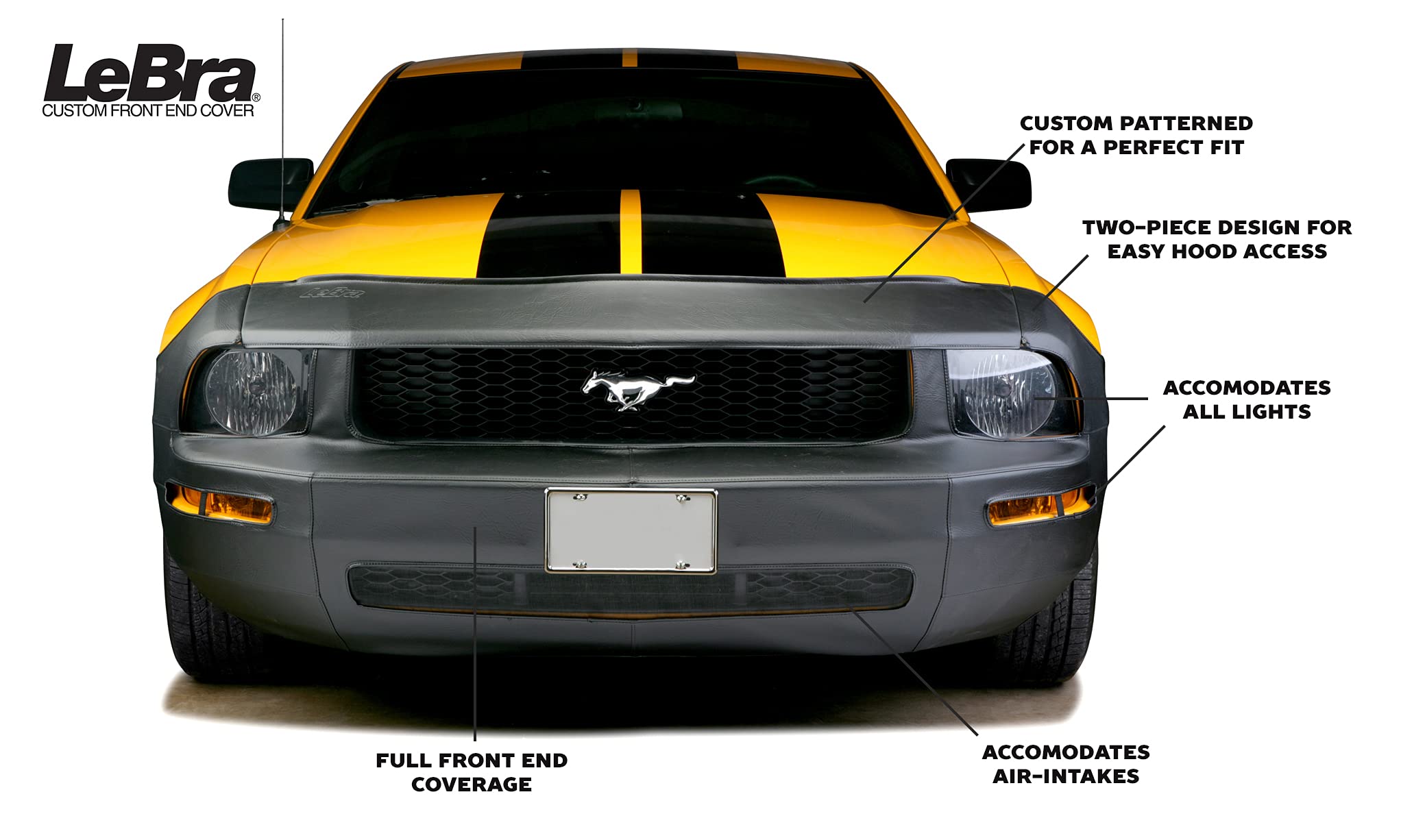 Covercraft Lebra Custom Front End Cover | Fits 2007-2009 Nissan Altima Sedan with or without Fog Lights | Black, 2Pc - Image 8
