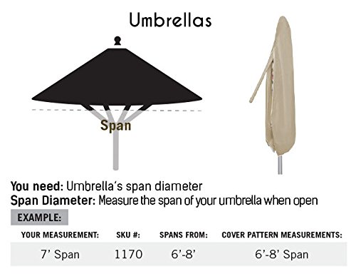 Protective Covers Weatherproof Umbrella Cover, 6 x 8 Feet, Tan - 1170-TN - Image 3